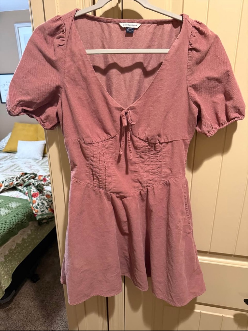 American Eagle Outfitters Dusty Rose Short Sleeve Mini Dress